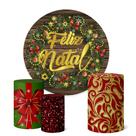 Trio Capas Cilindro + Painel Sublimado Festa 1,50m Natal
