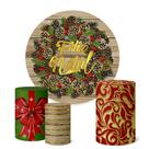 Trio Capas Cilindro + Painel Sublimado Festa 1,50m Natal