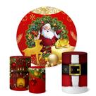 Trio Capas Cilindro + Painel Sublimado Festa 1,50m Natal