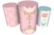 Trio Capas De Cilindro C/ Elástico Borboletas