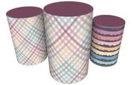 Trio Capas De Cilindro C/ Elástico Borboletas