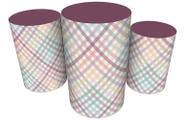 Trio Capas De Cilindro C/ Elástico Borboletas