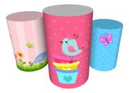 Trio Capas De Cilindro Veste Fácil C/ Elástico Pássaros