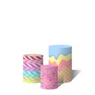 Trio Capas Para Cilindro Doces Sorvete e Granulado Candy C/ Elástico