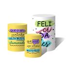 Trio Capas Para Cilindro Feliz Aniversário Mensagens Lettering Amarelo C/ Elástico Trio Capas Para Cilindro Feliz Aniversário Mensagens Lettering Amarelo C/ Elástico