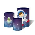 Trio Capas Para Cilindro Versátil Astronauta Menino no Espaço Planetas C/ Elástico Trio Capas Para Cilindro Versátil Astronauta Menino no Espaço Planetas C/ Elástico