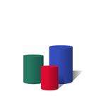 Trio Capas Para Cilindro Versátil Azul, Verde, Rosa C/ Elástico