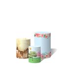 Trio Capas Para Cilindro Versátil Bosque Rústico Aquarela C/ Elástico