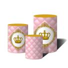 Trio Capas Para Cilindro Versátil Coroa Realeza Menina Capitone C/ Elástico