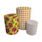 Trio Capas Para Cilindro Versátil Festa Junina Chita e Bandeiras C/ Elástico
