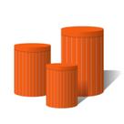 Trio Capas Para Cilindro Versátil Laranja ripado C/ Elástico Trio Capas Para Cilindro Versátil Laranja ripado C/ Elástico