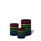 Trio Capas Para Cilindro Versátil Linhas Coloridas Neon Arco Íris C/ Elástico