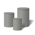 Trio Capas Para Cilindro Versátil Ripados Cinza C/ Elástico Trio Capas Para Cilindro Versátil Ripados Cinza C/ Elástico