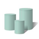 Trio Capas Para Cilindro Versátil Ripados Verde Agua C/ Elástico