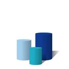 Trio Capas Para Cilindro Versátil Tons de Azul C/ Elástico