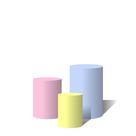 Trio Capas Para Cilindro Versátil Tons Pasteis Azul, Rosa, Amarelo C/ Elástico