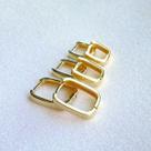 Trio De Argolas Retangular Banhada a Ouro 18 K