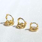 Trio De Argolas Torcidas Banhado a Ouro 18 K