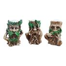 Trio de Arvore Sabios Mudo Cego e Surdo Castical Resina - Hp Decor