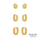Trio de Brinco Cravejado Folheado a Ouro Luxo 18k