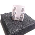 Trio De Brinco De Zircônia Strass Branco Prata 925 3/4/5mm