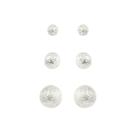 Trio de Brincos Bolinhas Banhado a Prata 925 com 50mm de banho Craquelada Hipoalergênico