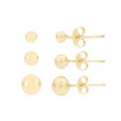 Trio de Brincos Bolinhas Folheados a Ouro 18k Trio de Brincos Bolinhas Folheados a Ouro 18k