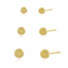 Trio de Brincos de Bolinhas Pequenas Semi Joia Banhado Ouro 18k