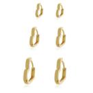 Trio de Brincos de Corações Vasados Semi Joias Banhado Ouro 18k