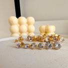 Trio de brincos de zircônia banhado em ouro 18k