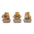 Trio De Buda Bebê Cego Surdo Mudo Baby Buda Estatueta 4 cm