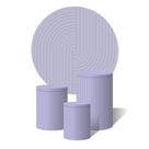 Trio De Capa Cilíndricas + Painel Ripado Roxo