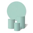 Trio De Capa Cilíndricas + Painel Ripado Verde Menta