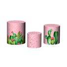 Trio De Capa Cilindro - Cactos Poas Rosa 018