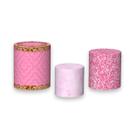 Trio De Capa Cilindro - Capitonê Coroa Realeza Rosa 014