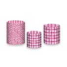 Trio De Capa Cilindro - Chá de Bebê Xadrez Rosa 020