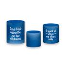 Trio De Capa Cilindro - Cristo Vive Estampa Azul 015 Trio De Capa Cilindro - Cristo Vive Estampa Azul 015