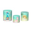 Trio De Capa Cilindro - Dinossauro Rosa Azul Amarelo Baby 012