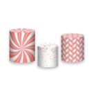 Trio De Capa Cilindro - Doces Rosa e Branco 010