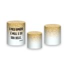 Trio De Capa Cilindro - Encontro de Casais Branco e Dourado 046