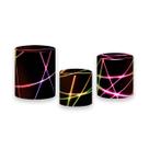Trio De Capa Cilindro - Fios Riscos Efeito Neon 010