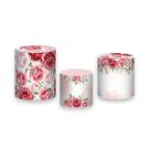 Trio De Capa Cilindro - Geométrico Floral Rosa 016