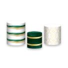 Trio De Capa Cilindro - Geométrico Verde Escuro com Dourado 015