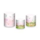 Trio De Capa Cilindro - Jardim Pássaros Aquarela 005