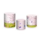 Trio De Capa Cilindro - Jardim Rosa Delicado Borboletas 004 Trio De Capa Cilindro - Jardim Rosa Delicado Borboletas 004