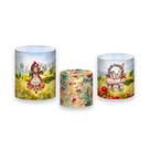 Trio De Capa Cilindro - Menina No Bosque Cute 002 Trio De Capa Cilindro - Menina No Bosque Cute 002