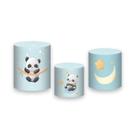 Trio De Capa Cilindro - Panda Azul Cute 001
