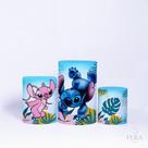 Trio de Capa Cilindro para Festa Infantil Veste Fácil C/elástico Lilo e Stitch