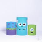 Trio de Capa Cilindro para Festa Infantil Veste Fácil C/elástico Monstros S.A