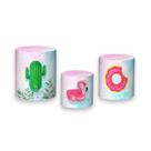 Trio De Capa Cilindro - Pool Party Boia Flamingo Rosa 003